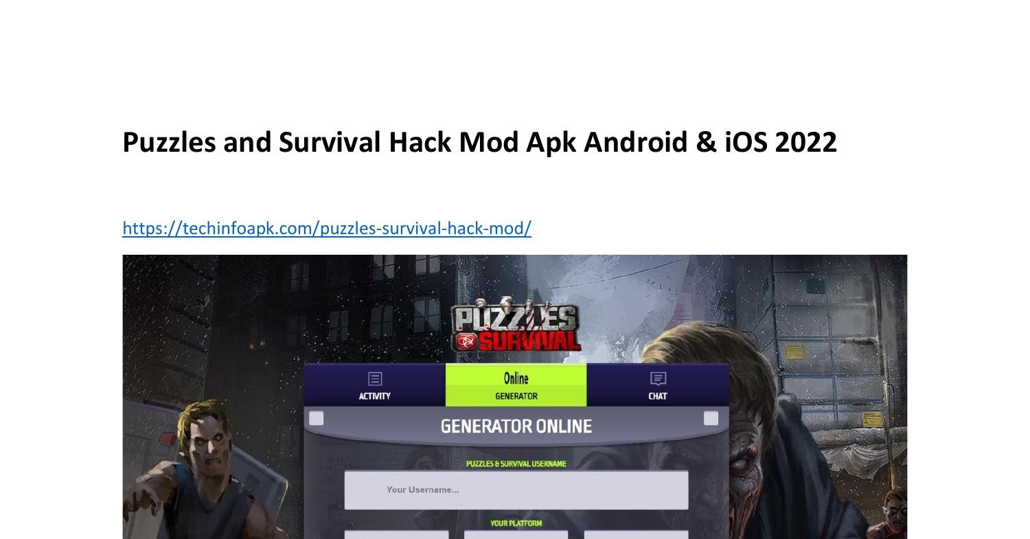 Puzzles and Surviva‪l Hack Mod Apk Android & iOS 2022.pdf | DocDroid‬