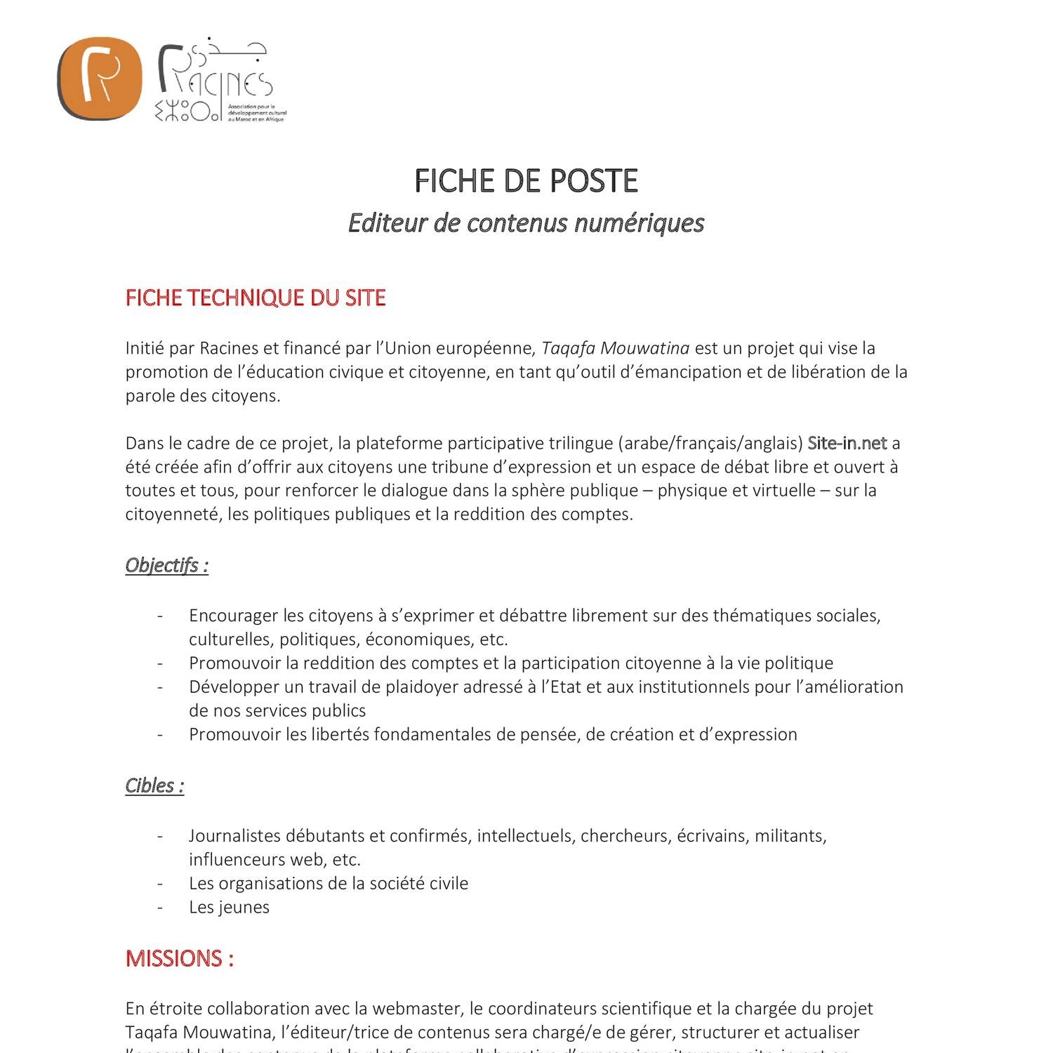 FICHE DE POSTE  Editeur de contenus.pdf  DocDroid