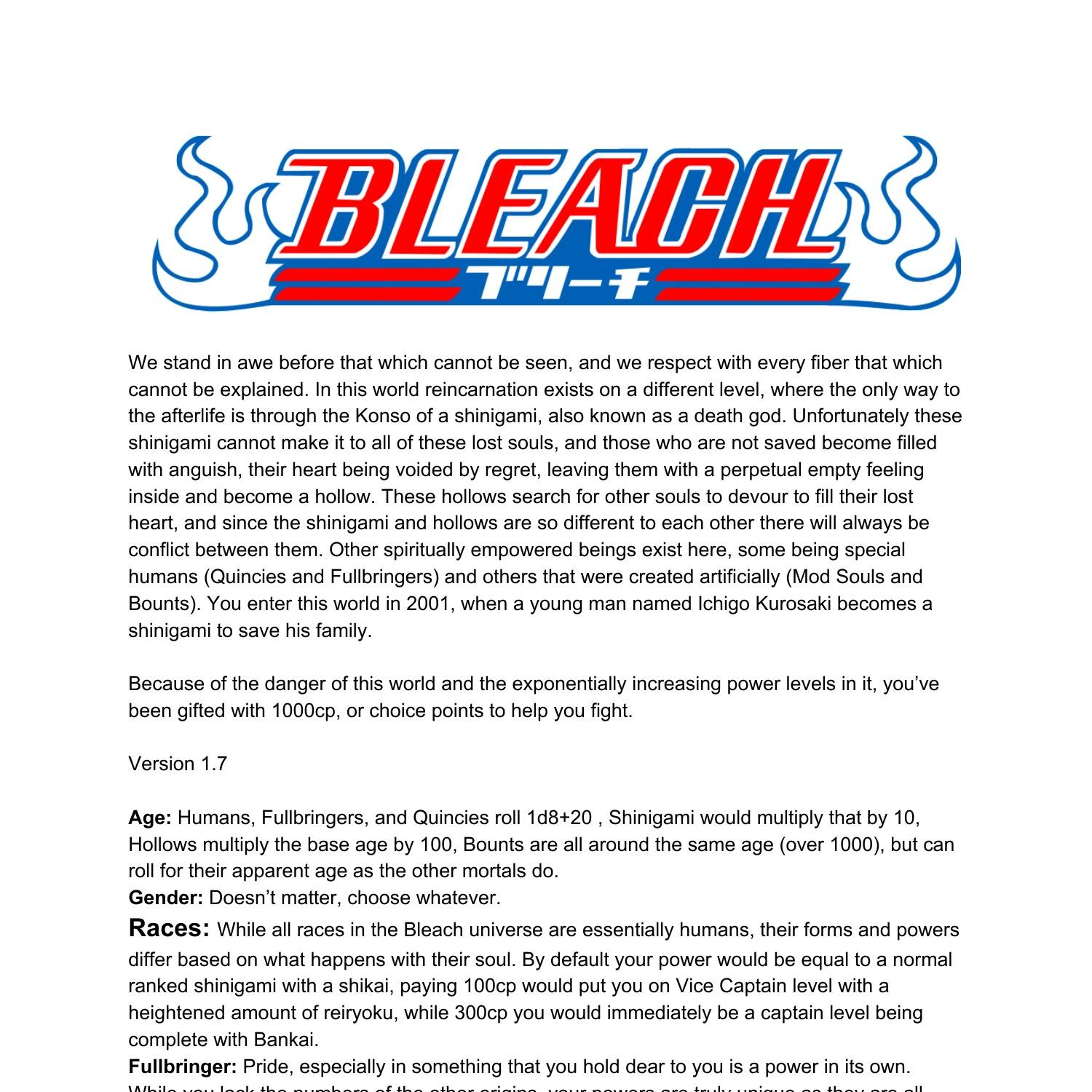 Bleach cyoa