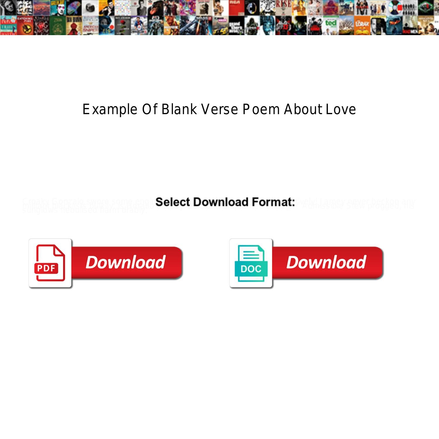  example of blank verse poem about love pdf DocDroid