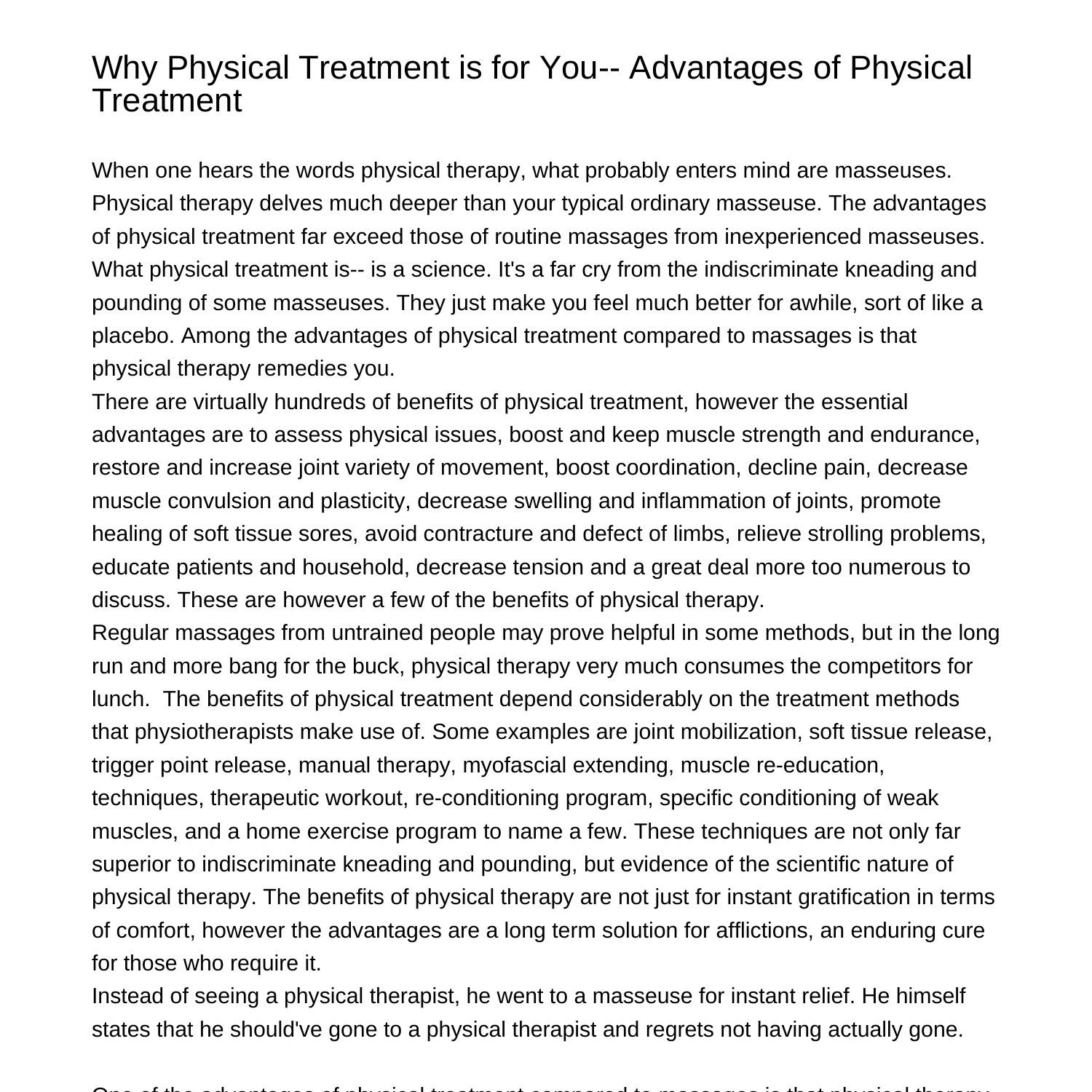 Why Physical Therapy Is For You Advantages Of Physical Therapywhmrb.pdf ...