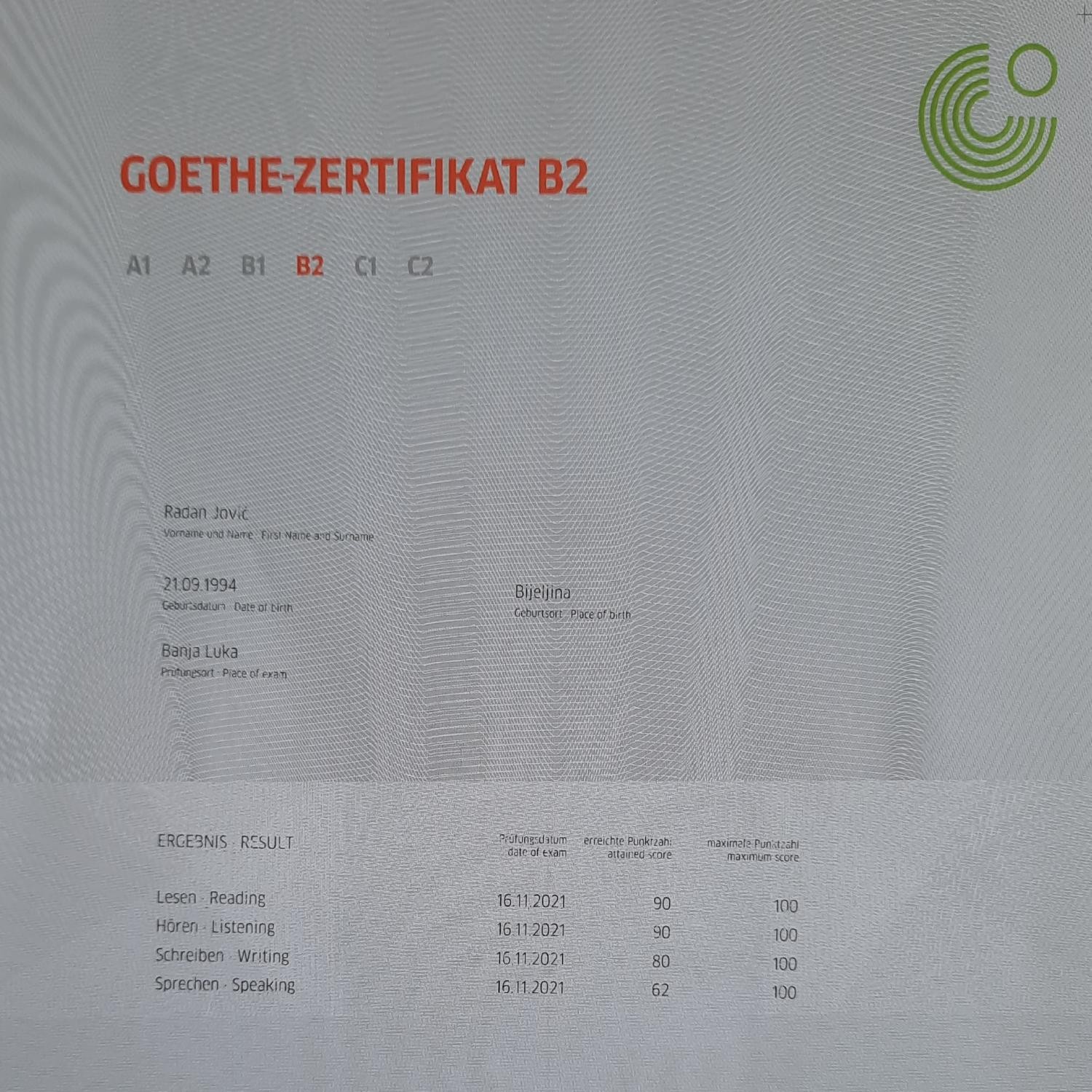 Goethe Zertifikat B2 - Radan Jovic.pdf | DocDroid