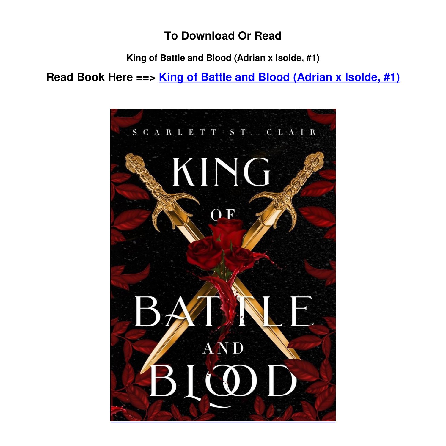 synopsis of king of battle and blood pdf