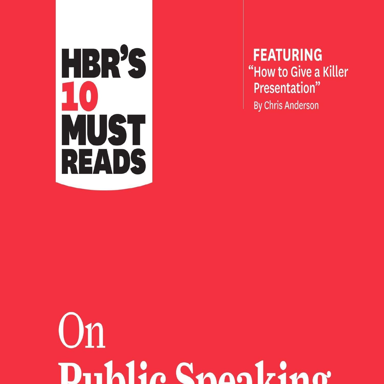 eBOOK HBR s 10 Must Reads on Public Speaking and Presenting HBR s 10