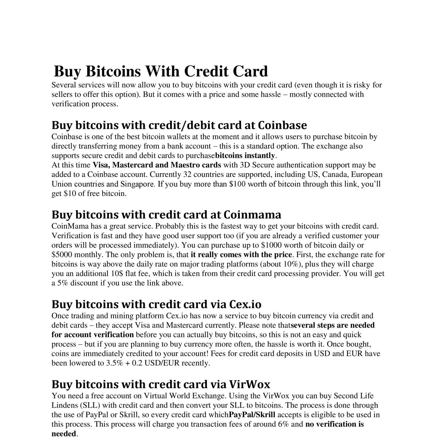 documents for buying and selling of bitcoins