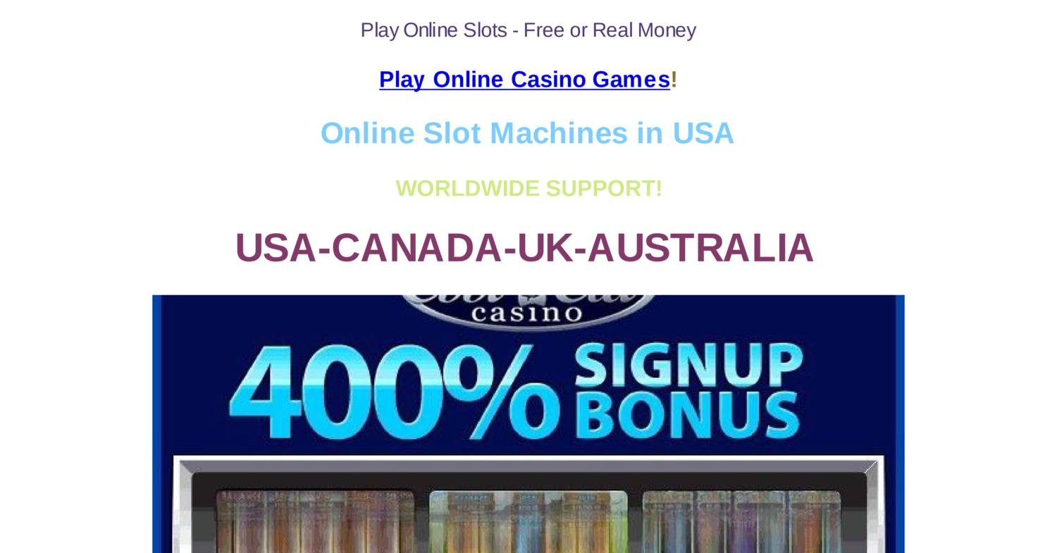 Online Casino In Usa Free Money