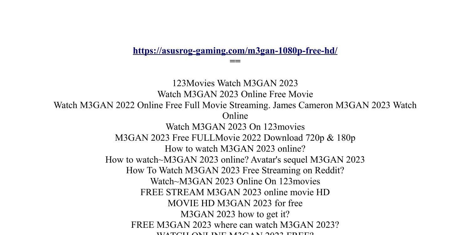 Free TV ONLINE STREAMING M3GAN 2023.pdf DocDroid