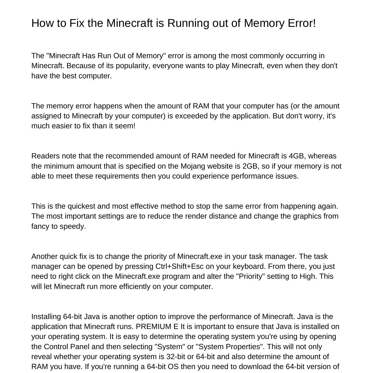 how-to-fix-the-minecraft-has-run-out-of-memory-errorzjblb-pdf-pdf