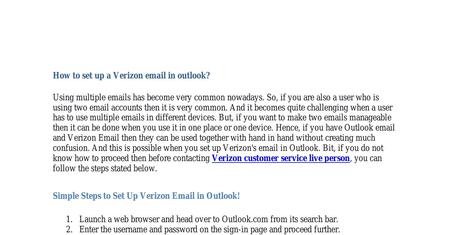 How to set up a Verizon email in outlook.docx DocDroid