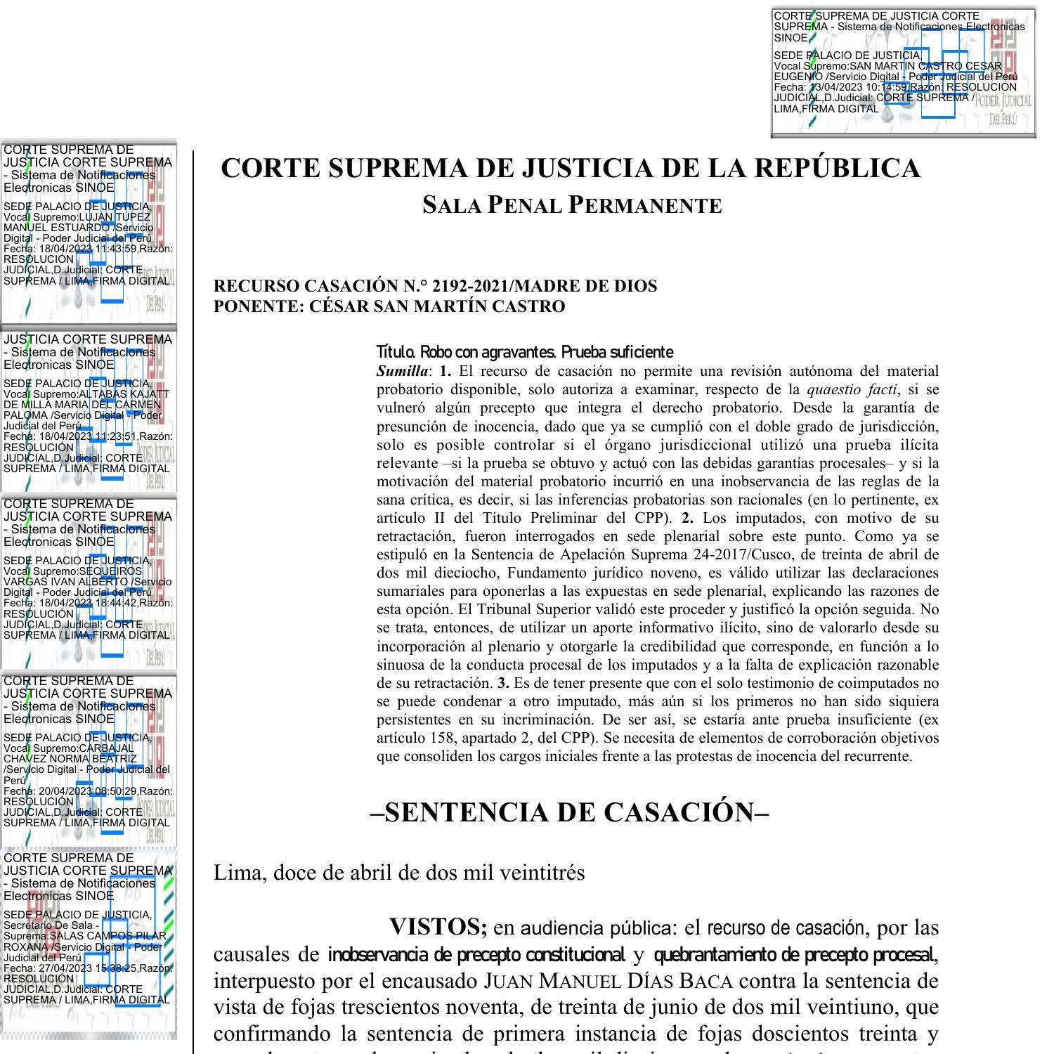 Recurso De CasaciÓn N° 2192 2021 Madre De Diospdf Docdroid 