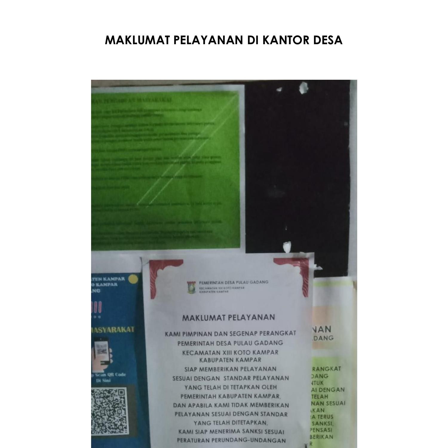 Maklumat Pelayanan Di Desa Dan Dusun Pdf Docdroid