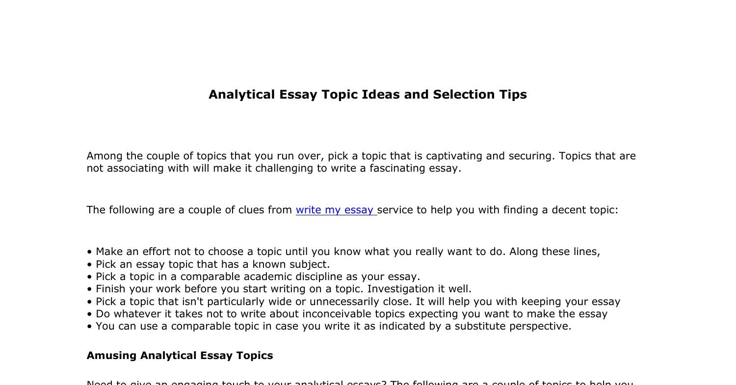 essay topic pdf