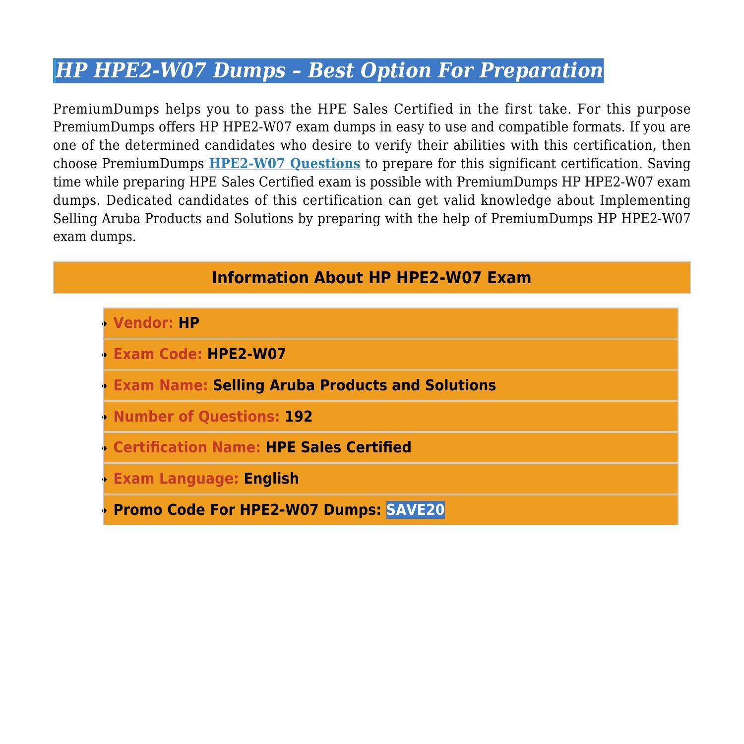 HPE2-W07 Zertifizierung | Sns-Brigh10