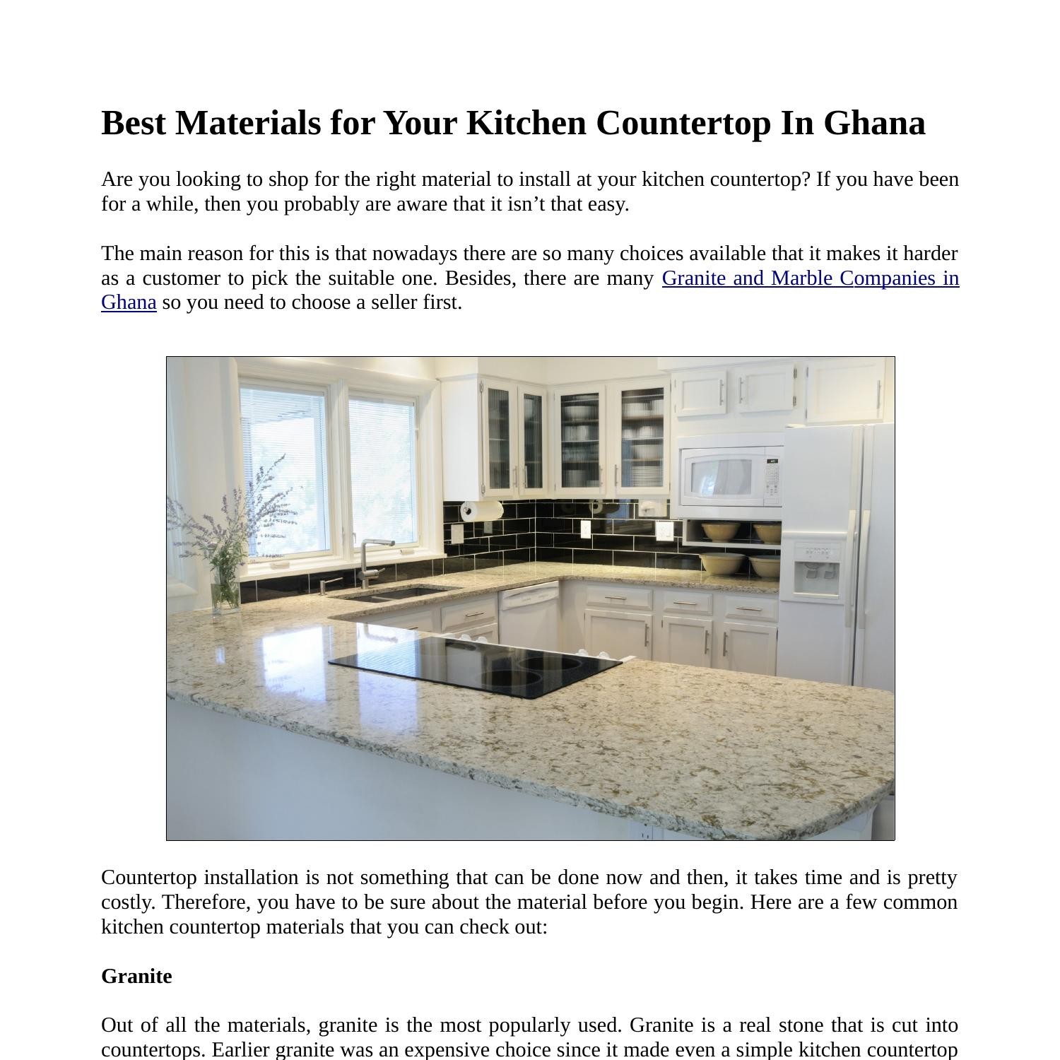 Best Materials For Your Kitchen Countertop In Ghana Pdf Docdroid