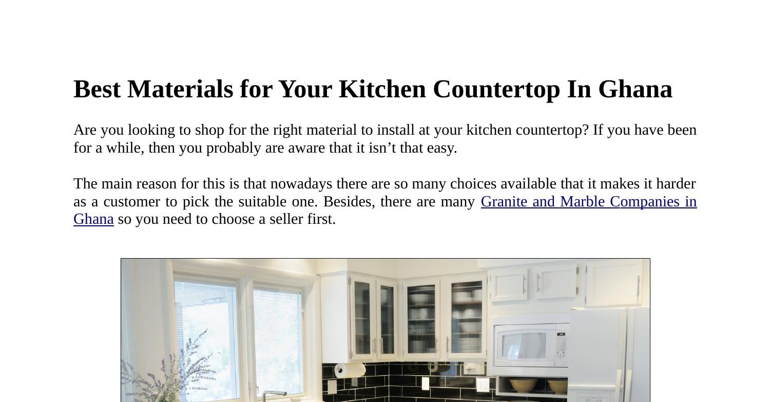 Best Materials For Your Kitchen Countertop In Ghana Pdf Docdroid