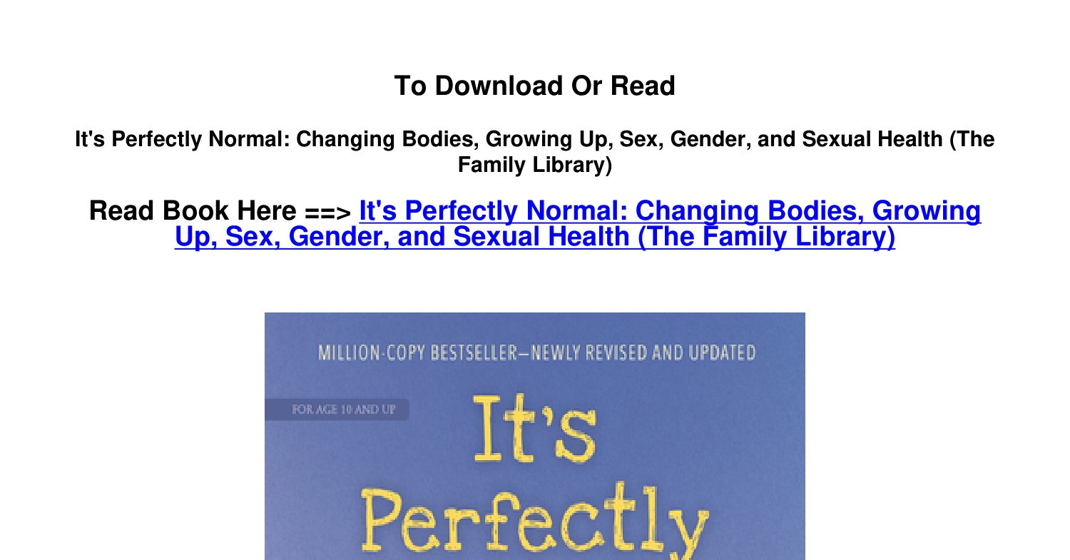 ePub Download It s Perfectly Normal Changing Bodies Growing Up Sex Gender  .pdf | DocDroid