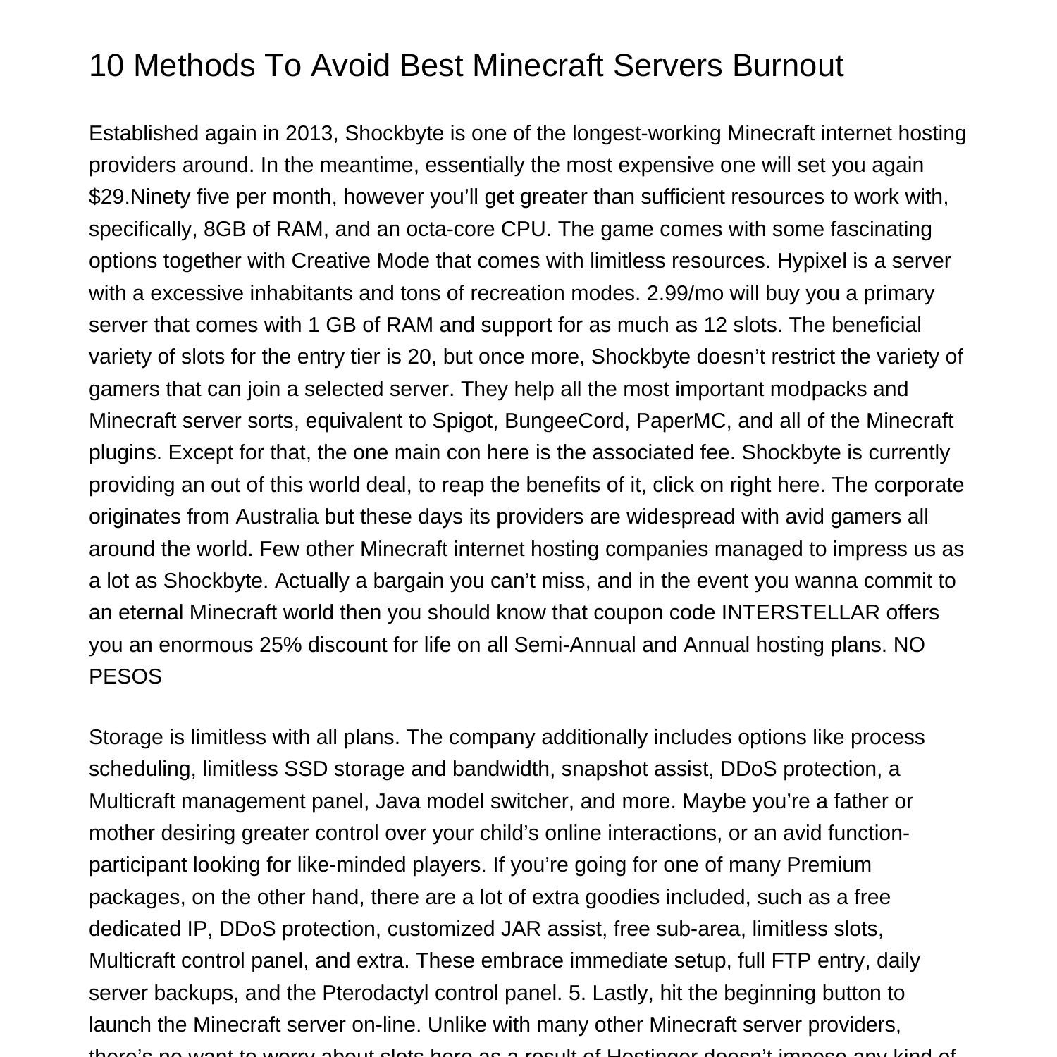 Nine Ways To Keep Away From Best Minecraft Servers Burnoutfgfyi pdf pdf 