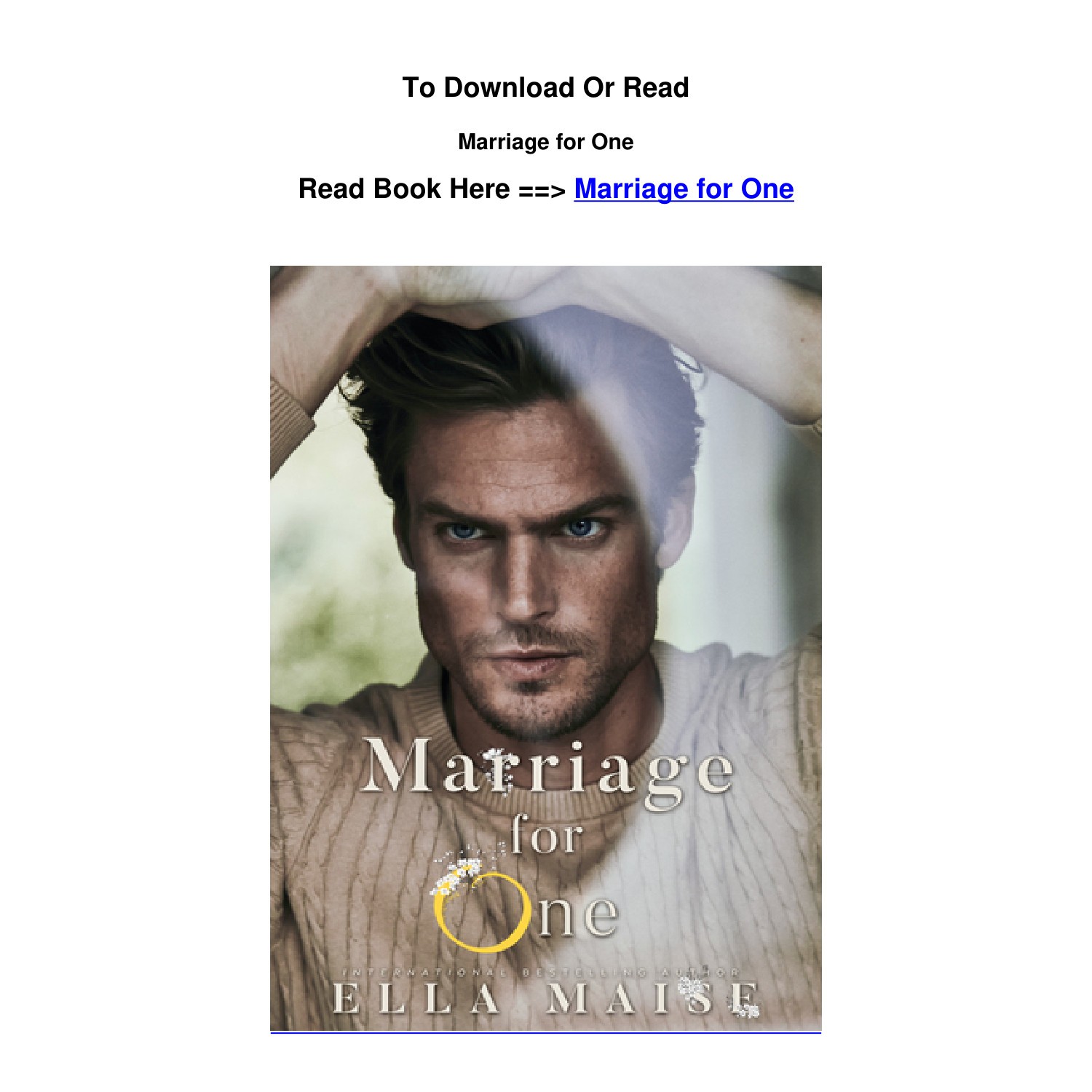 Pdf Download Marriage For One By Ella Maise.pdf | DocDroid