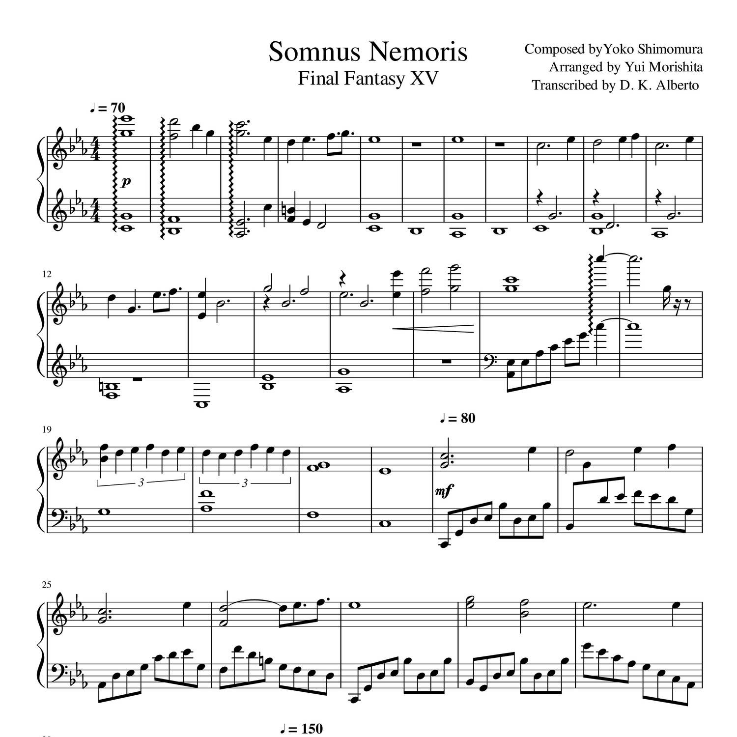 Somnus Nemoris Piano Sheet Music Music Sheet Collection