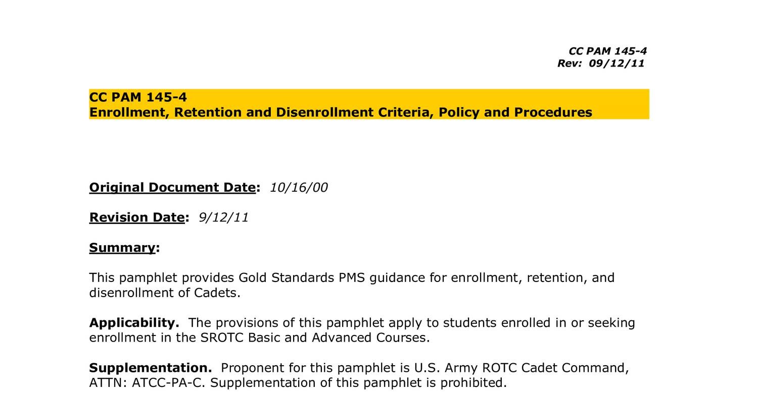 Enrollment, Retention And Disenrollment Criteria, Policy And Procedures ...