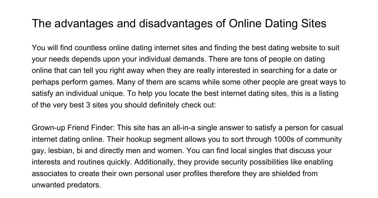 pros and cons of online dating essay