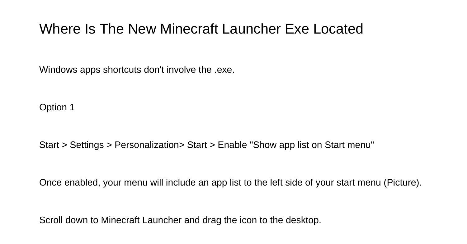 minecraft launcher exe location