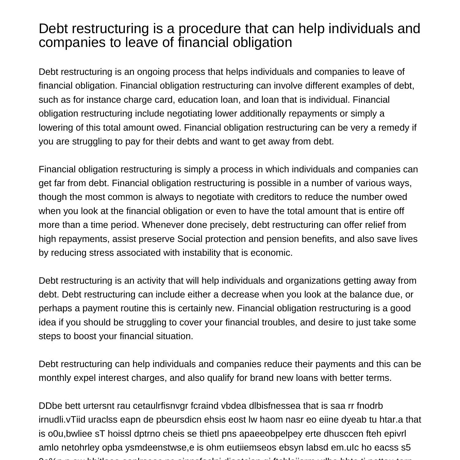 debt-restructuring-is-an-ongoing-process-that-helps-individuals-and