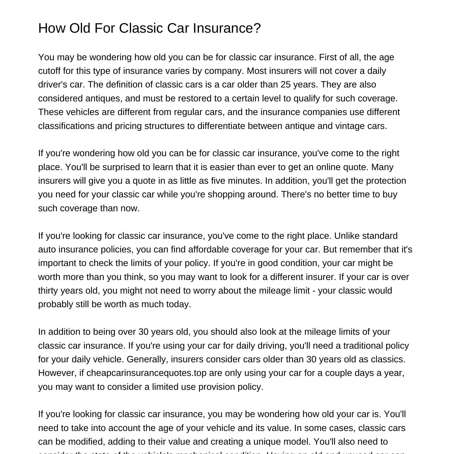 how-old-for-classic-car-insurancetscec-pdf-pdf-docdroid