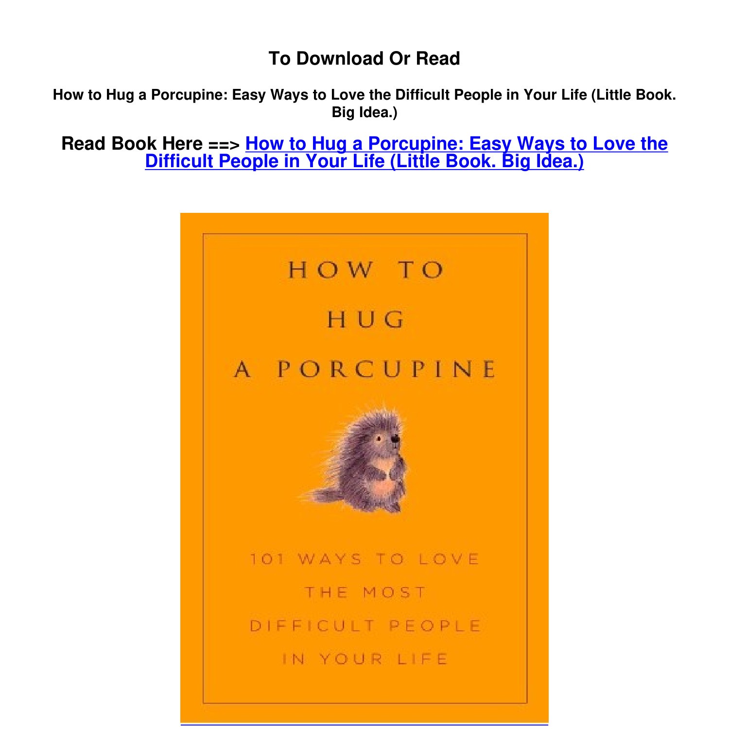 how to hug a porcupine pdf free download