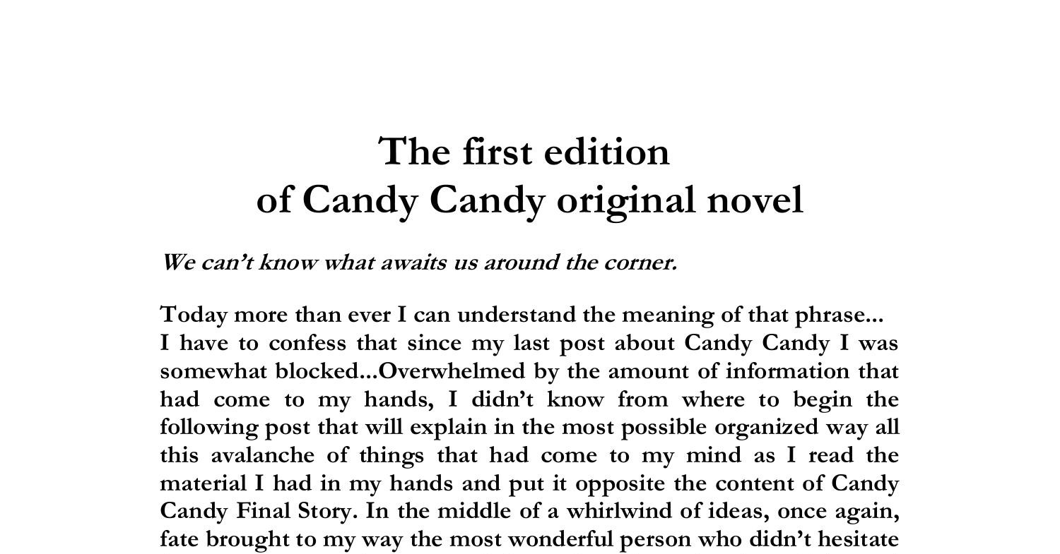 The First Edition Of Candy Candy Original Novel.pdf | DocDroid