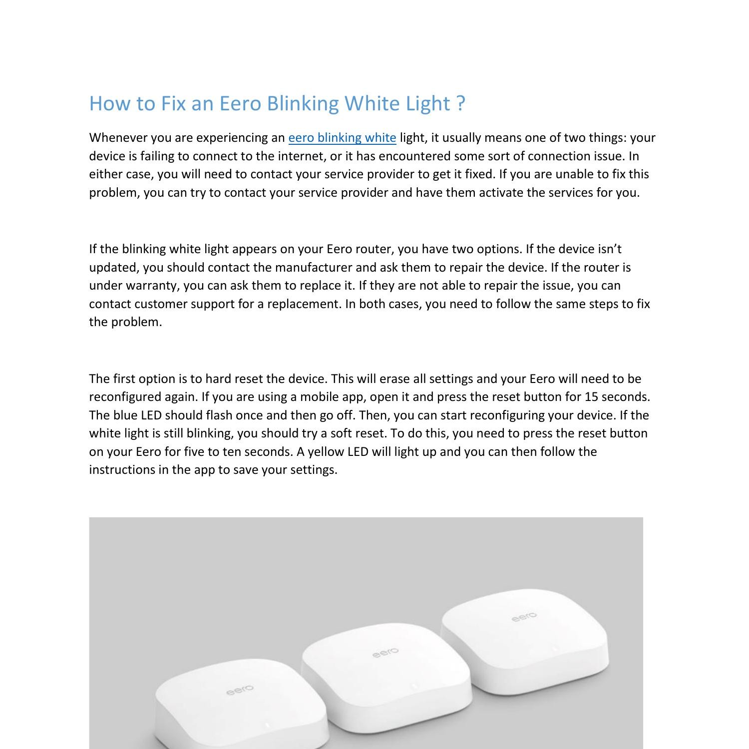 How To Fix An Eero Blinking White Light Pdf Docdroid