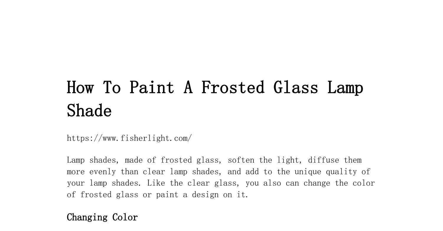 How To Paint A Frosted Glass Lamp Shade.pdf DocDroid