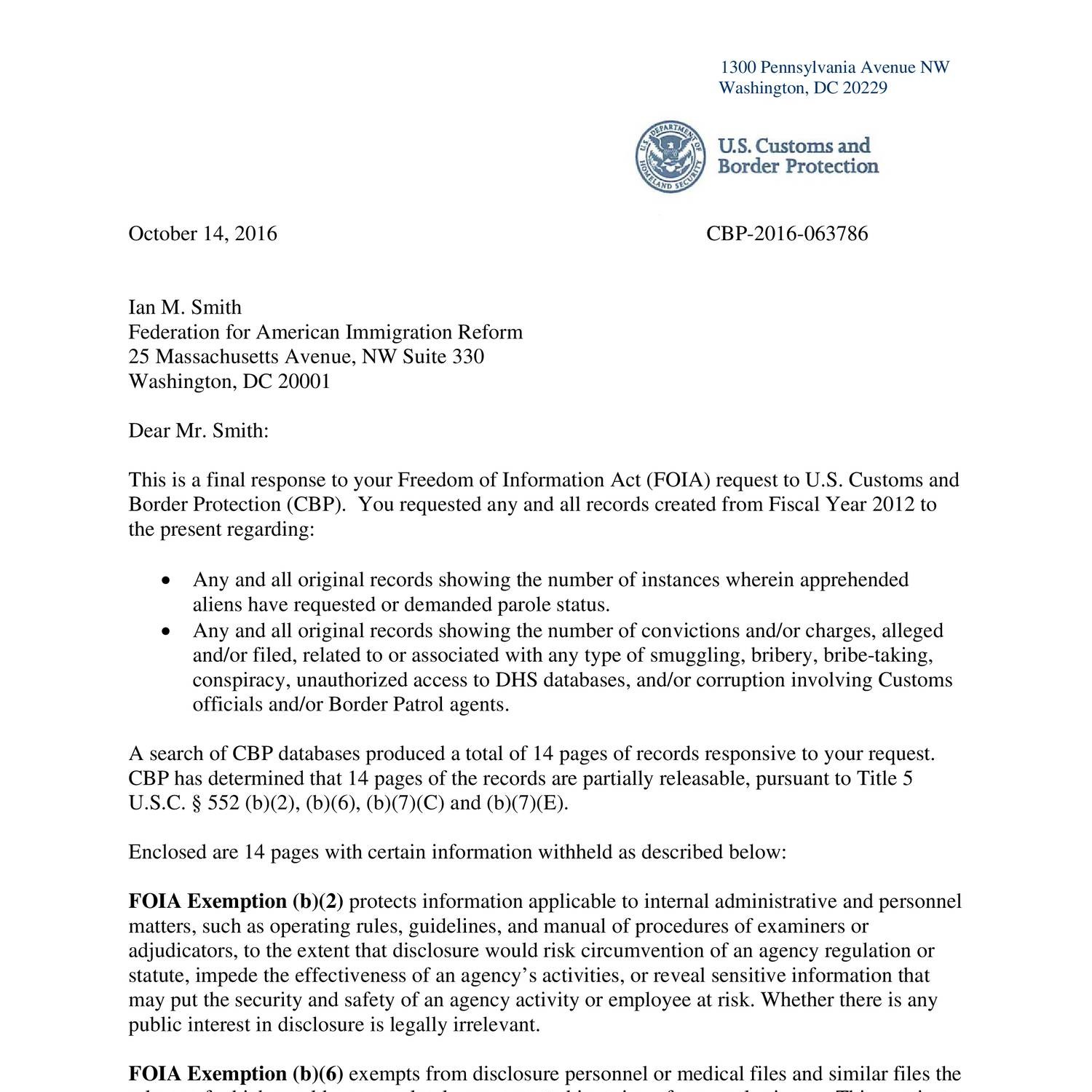 CBP-2016-063786 Final Response Letter.pdf | DocDroid