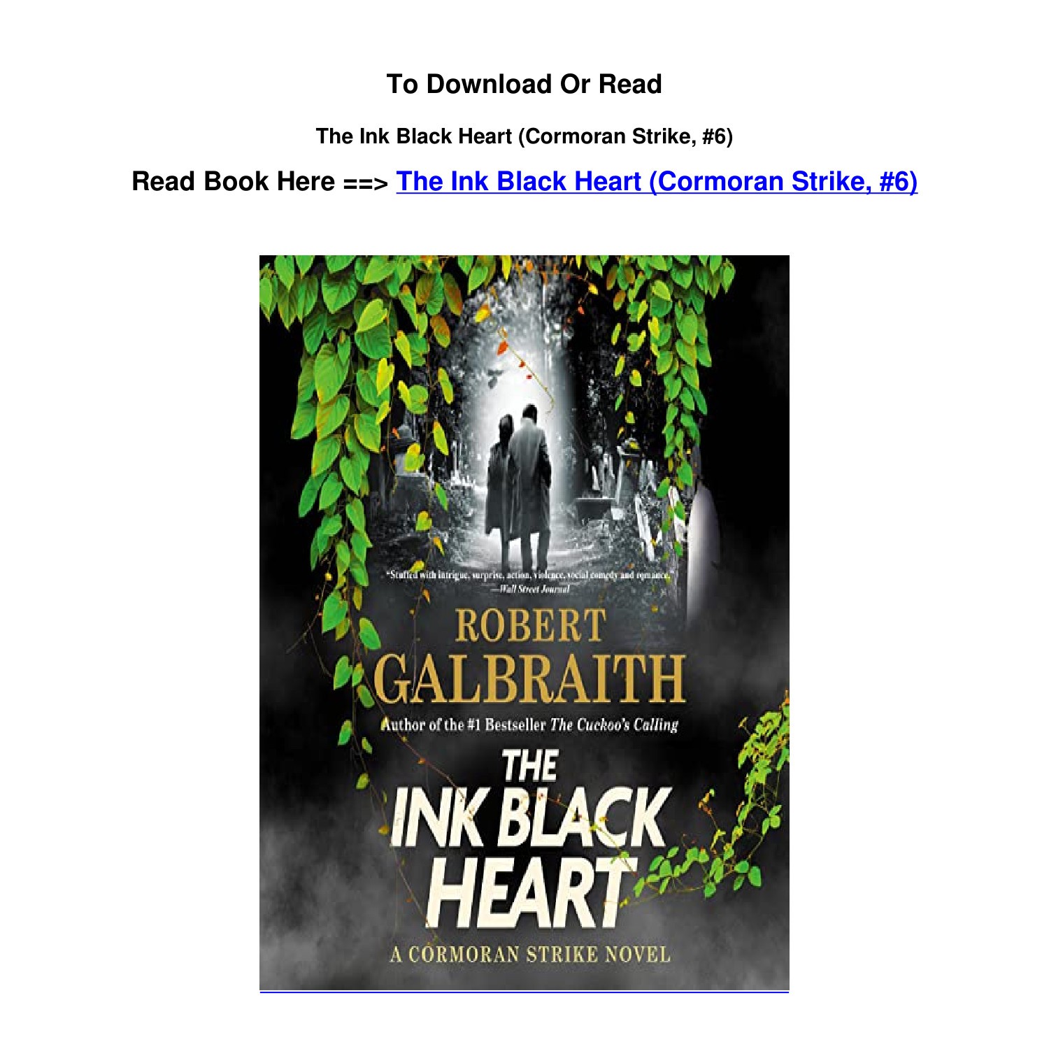 Epub Download The Ink Black Heart Cormoran Strike 6 By Robert Galbraith ...