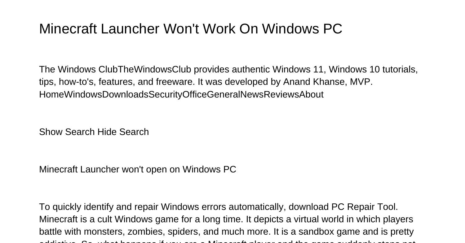 minecraft launcher wont work on mac