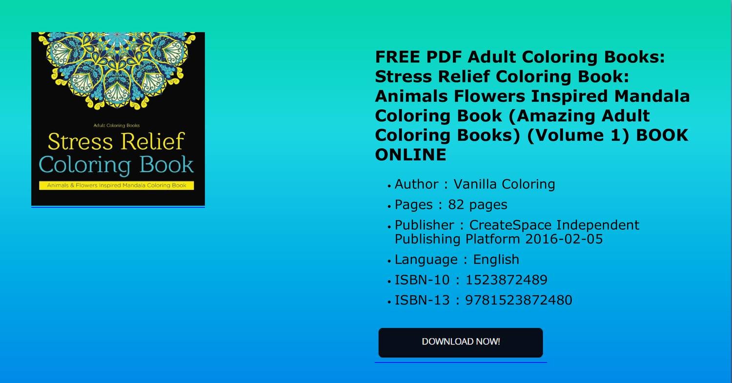 Free Pdf Adult Coloring Books Stress Relief Coloring Book Animals Flowers Inspired Mandala Pdf Docdroid