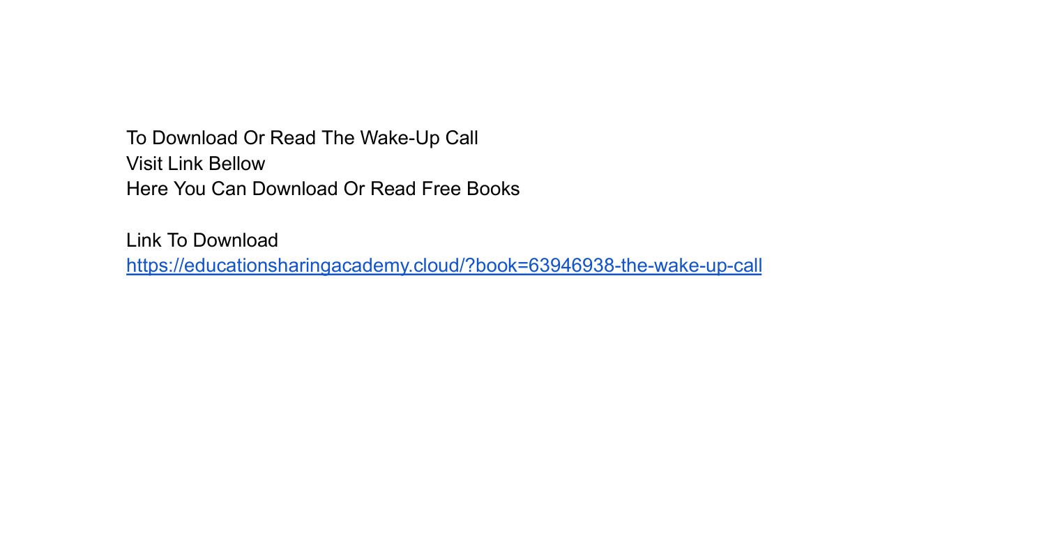 the wake up call beth o'leary audiobook