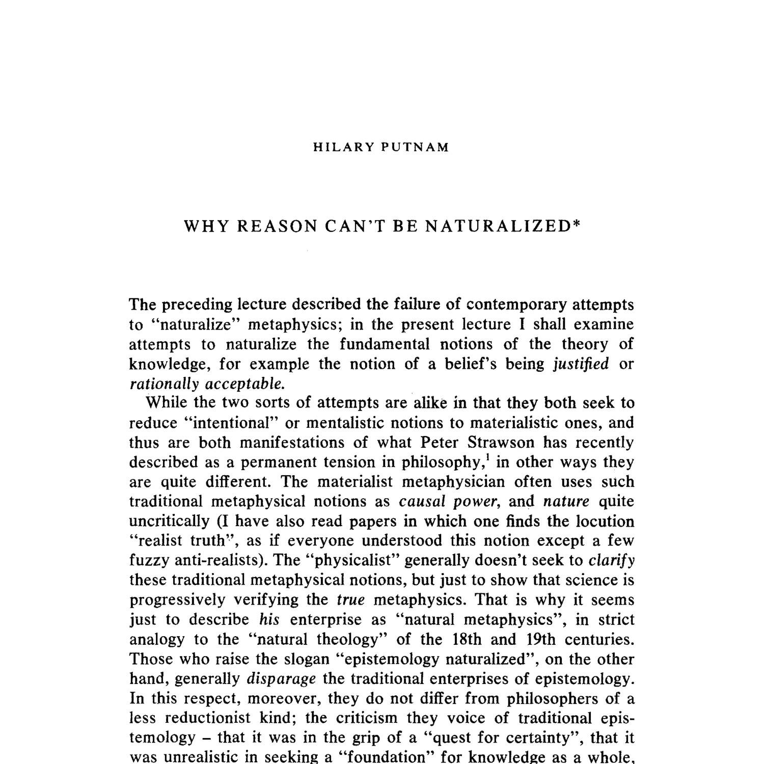 Synthese Volume 52 Issue 1 1982 [doi 10 1007 Bf00485252] Hilary Putnam Why Reason Can T Be