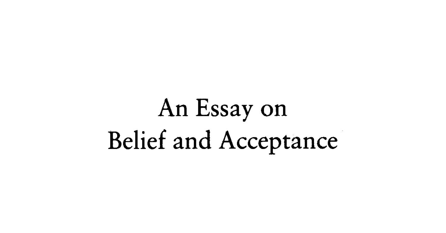 essay on belief