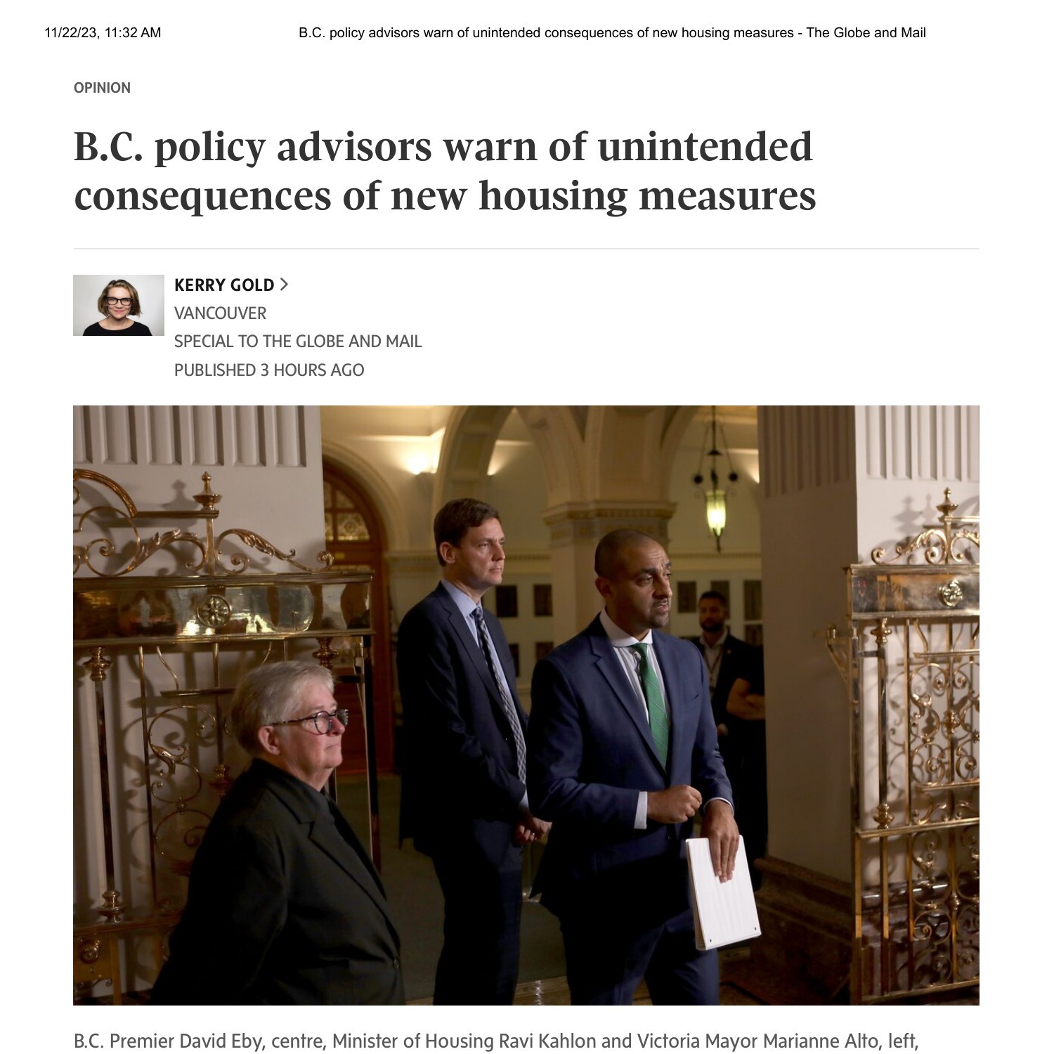 B.C. Policy Advisors Warn Of Unintended Consequences Of New Housing ...