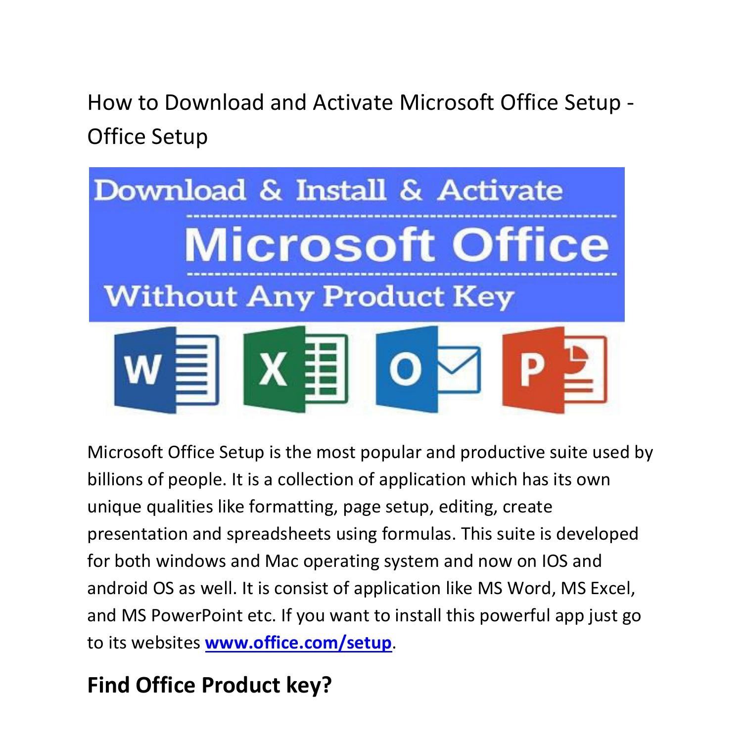 How to download and activate Microsoft Office Setup - Office Setup.pdf ...