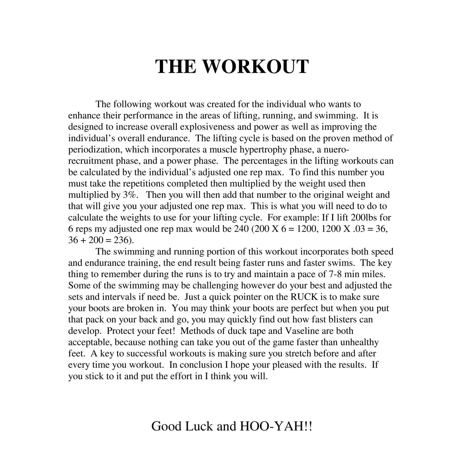 thesis about working out