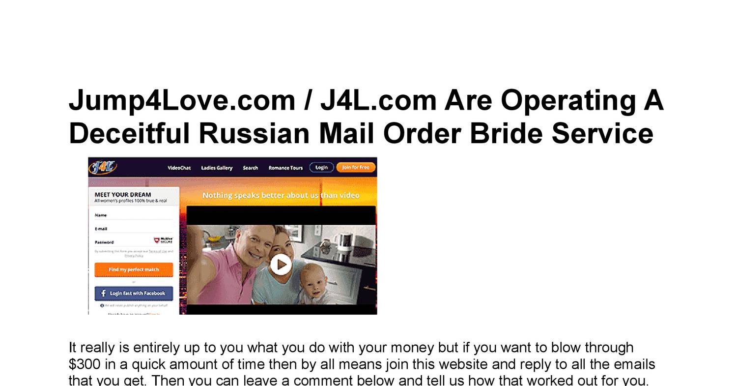 Are Operating A Deceitful Russian Mail Order