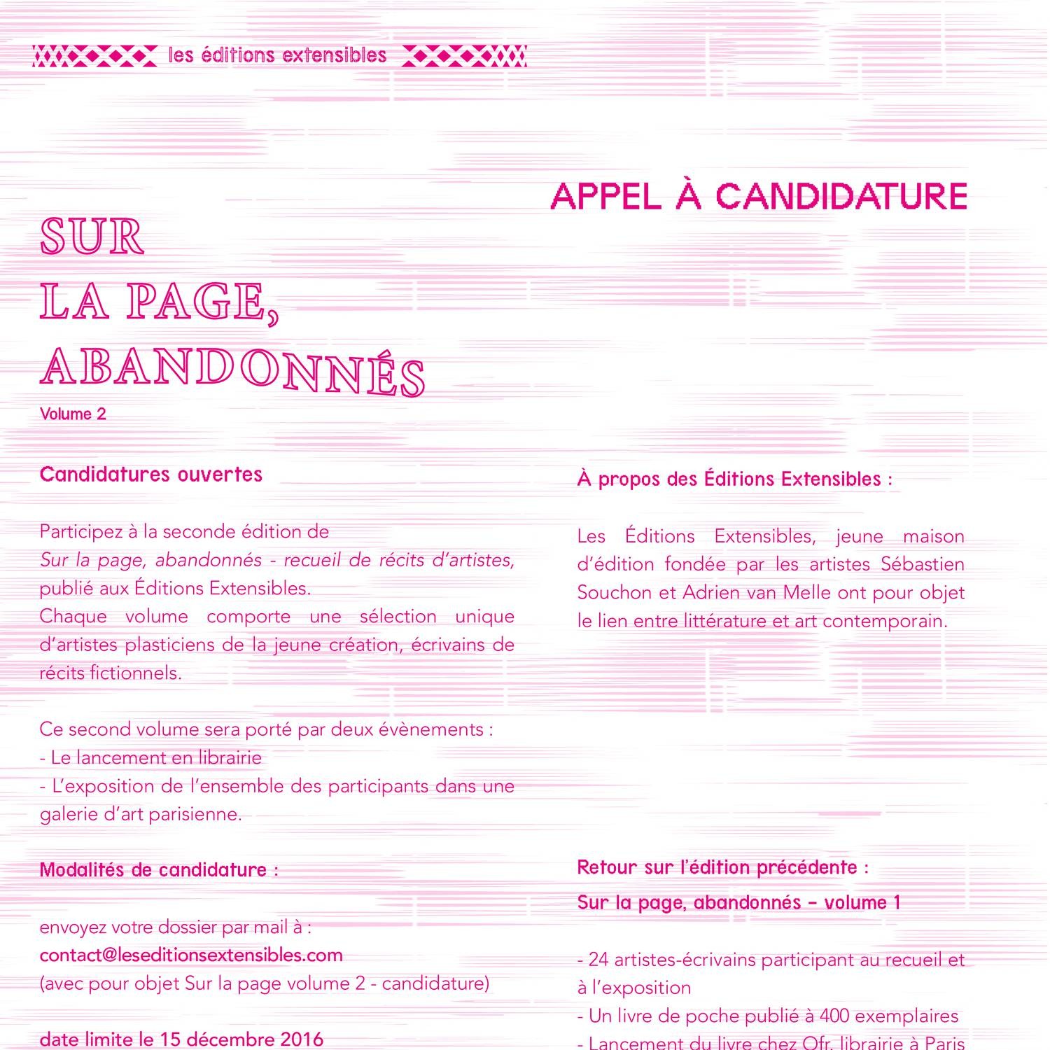 Appel A Candidature Sur La Page Volume Pdf Docdroid