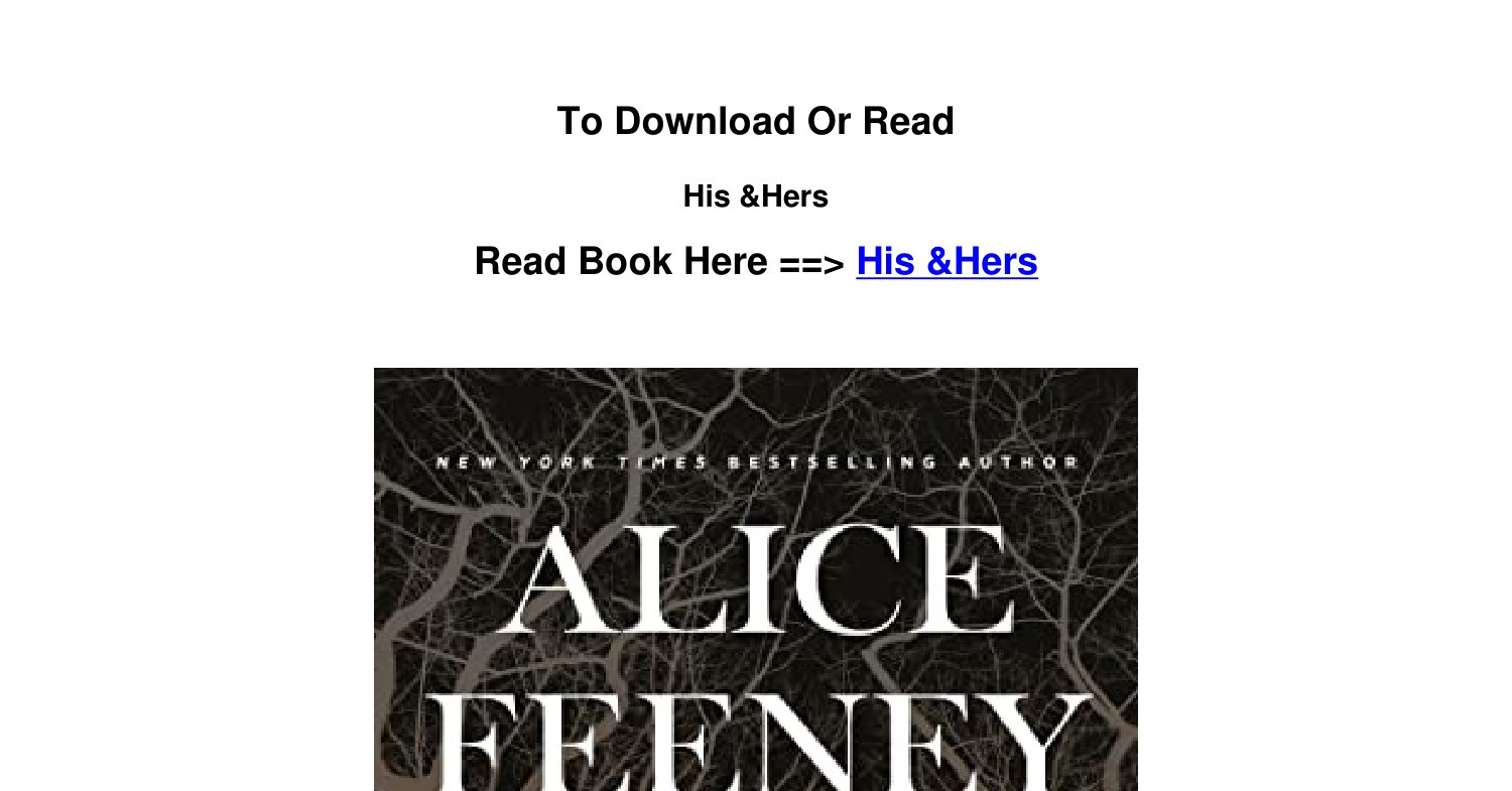 ePub DOWNLOAD His Hers By Alice Feeney.pdf