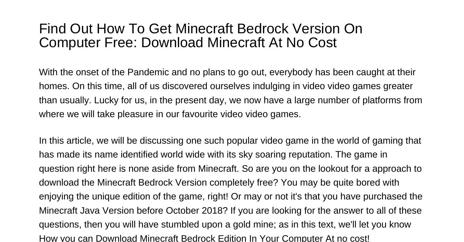 how-to-get-minecraft-bedrock-edition-on-computer-free-download