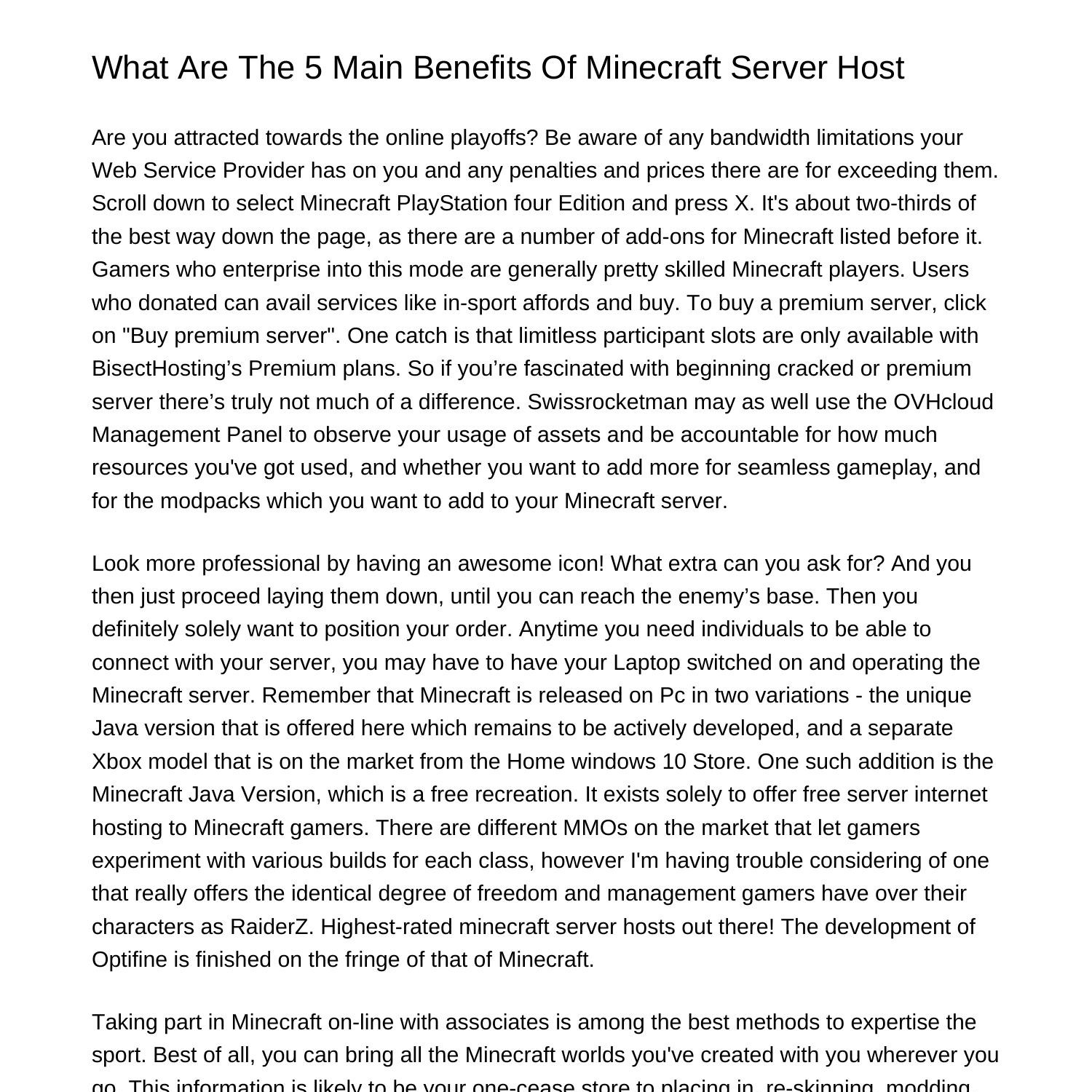 what-are-the-5-major-benefits-of-minecraft-server-hostbeshq-pdf-pdf