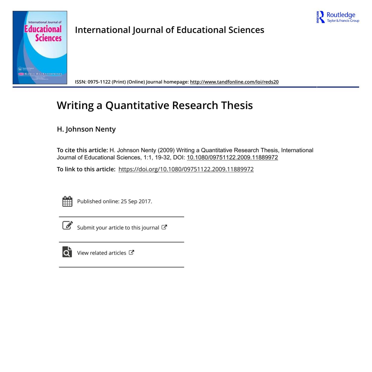 quantitative research methodology sample thesis