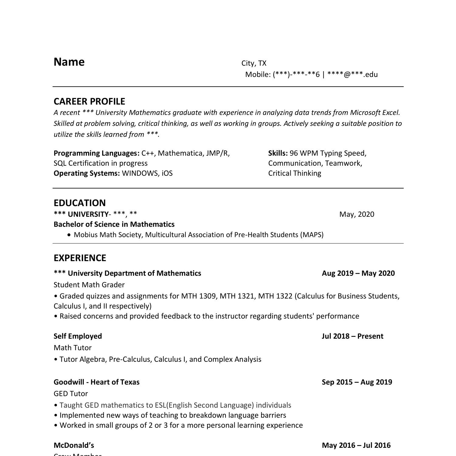 uofa resume help