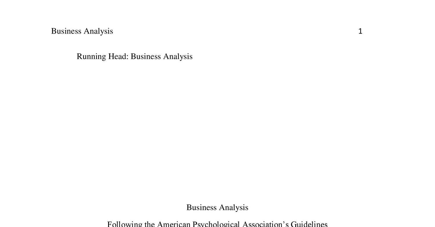 research paper for business analysis